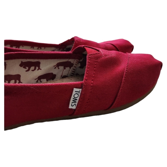 TOMS Alpargata Red Heritage Canvas Shoe Size 7 - Picture 5 of 7